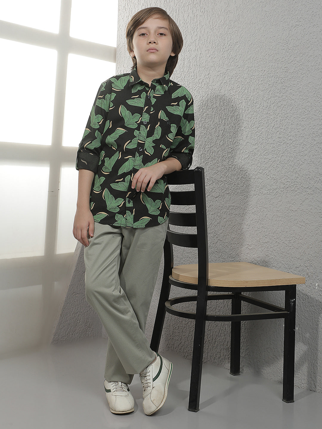 Fern Green Botanical Print 100% Cotton Shirt