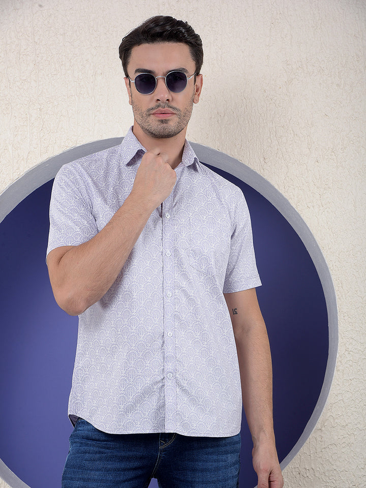 Purple Soft-Tone Pattern Shirt
