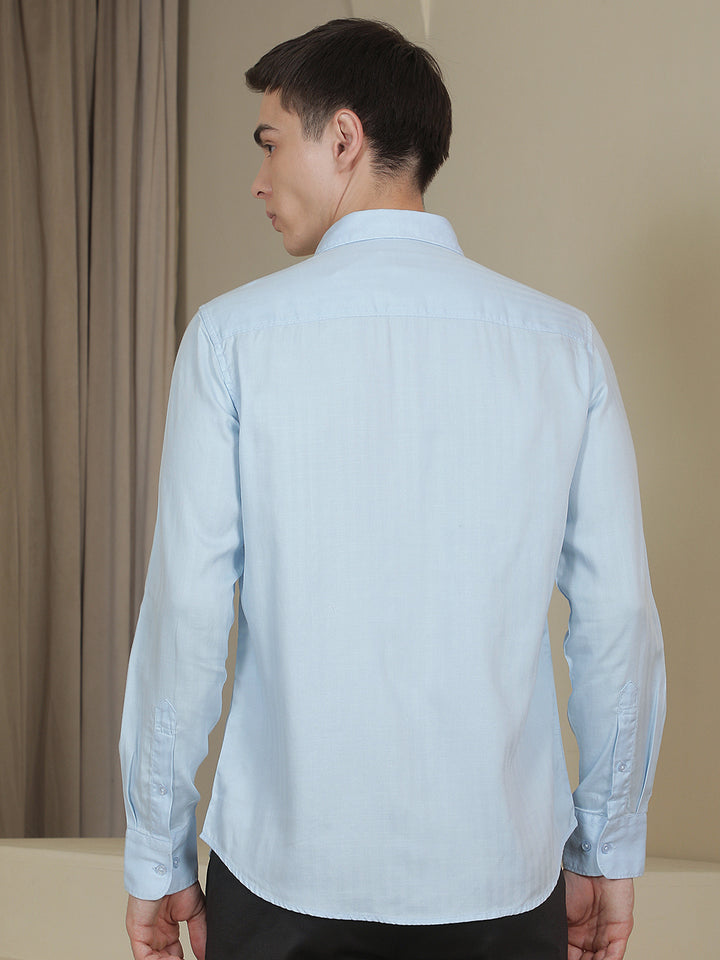 Blue Vertical Stripes Shirt