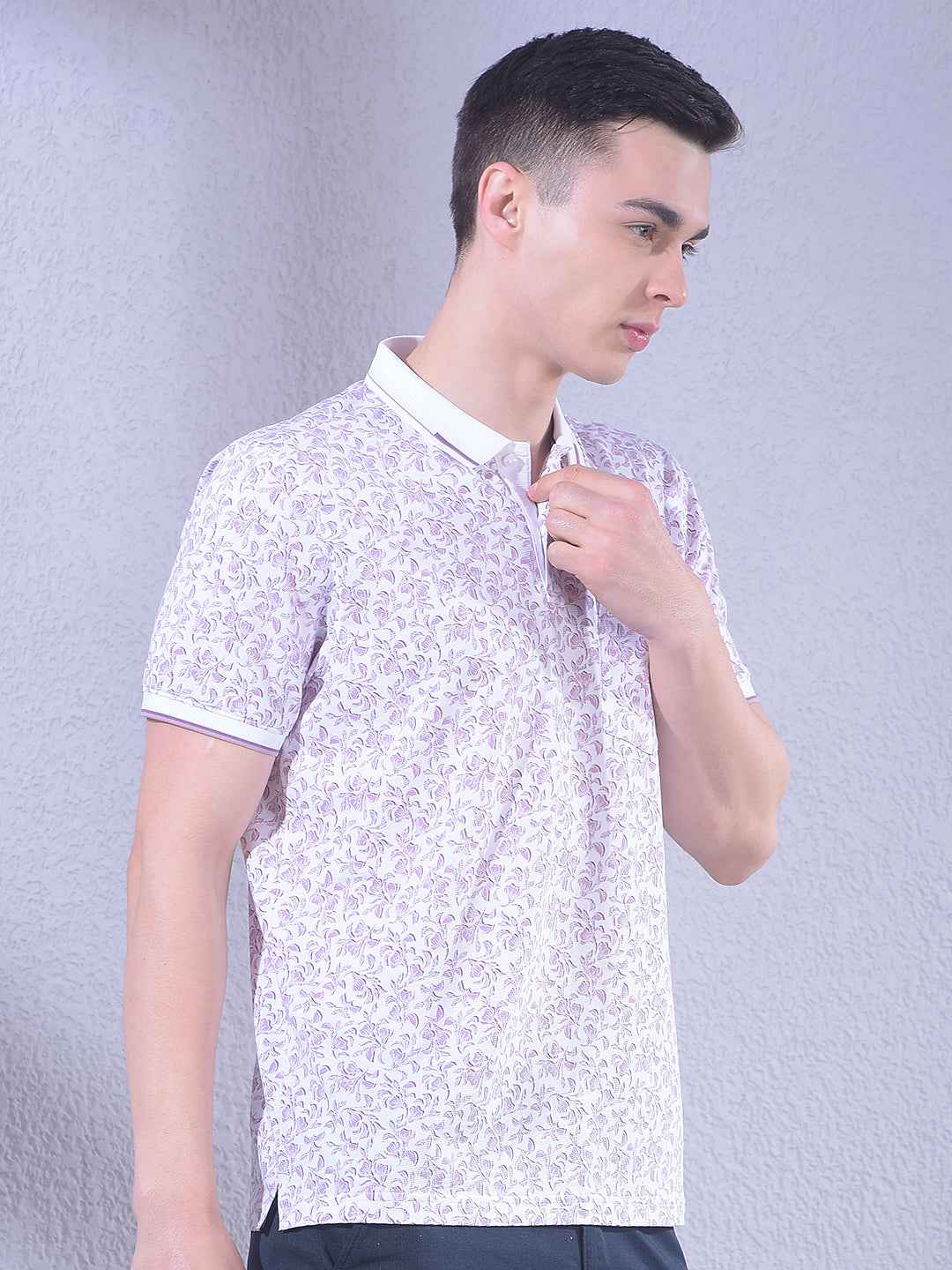 Purple Floral Print T-Shirt