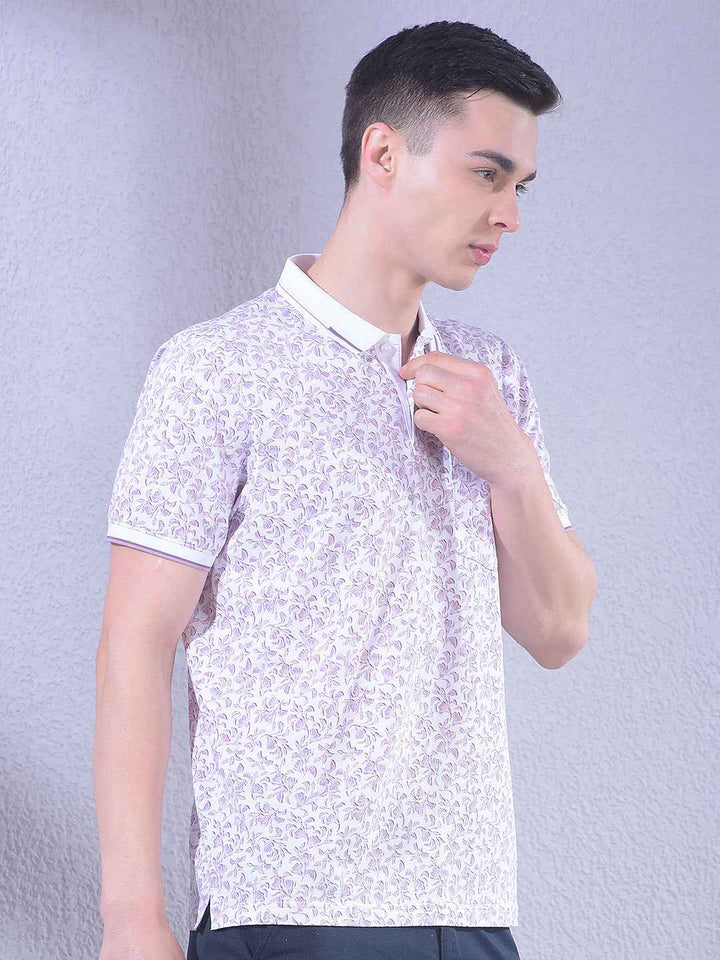 Purple Floral Print T-Shirt