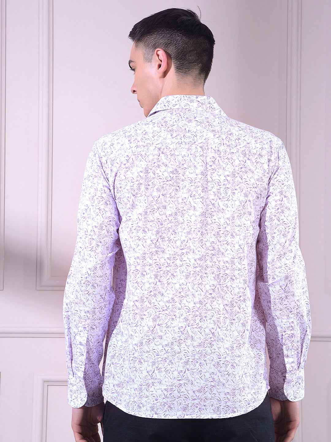 Pink Linen Floral Print Shirt