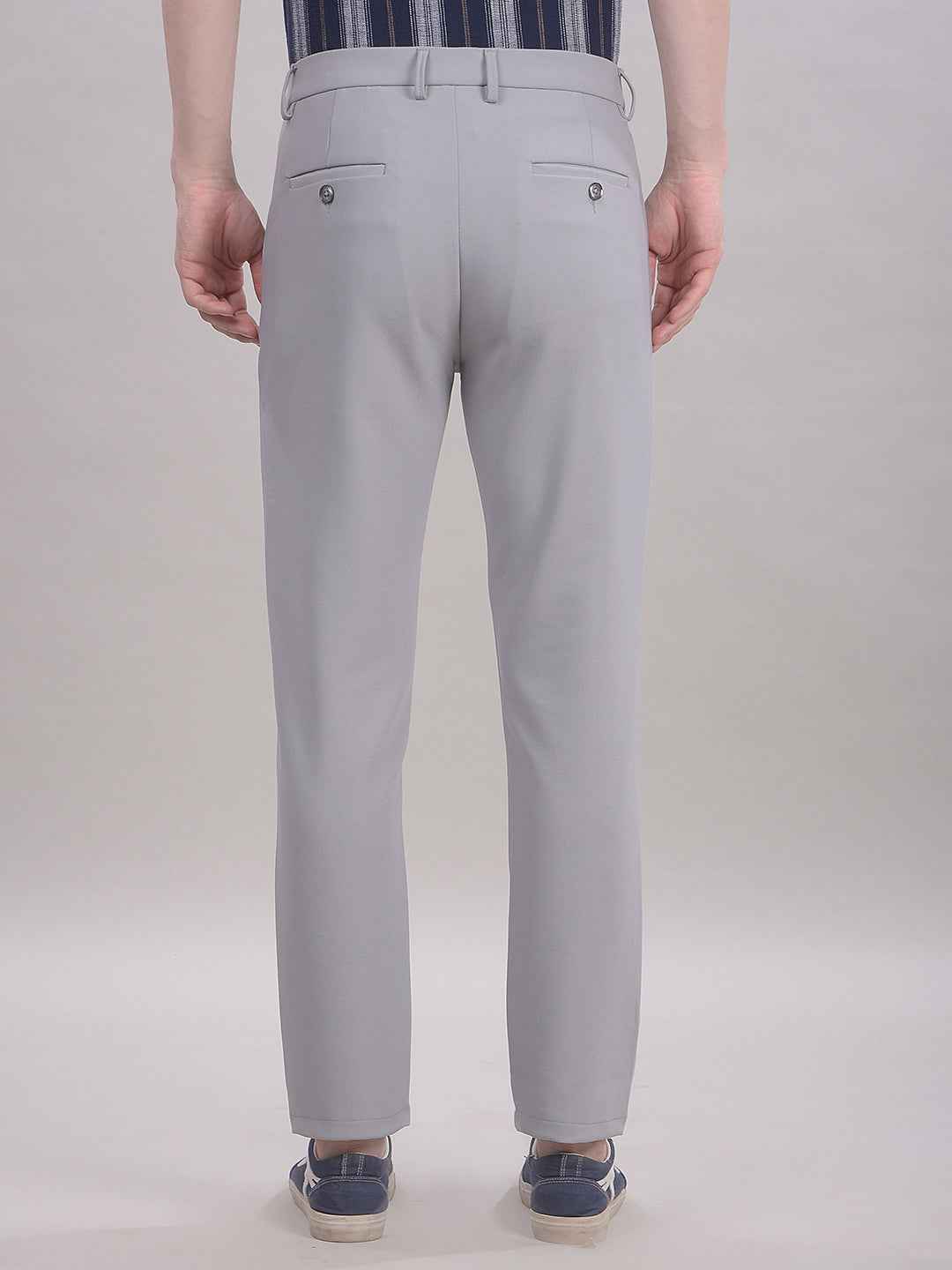Street Grey Knit Trousers