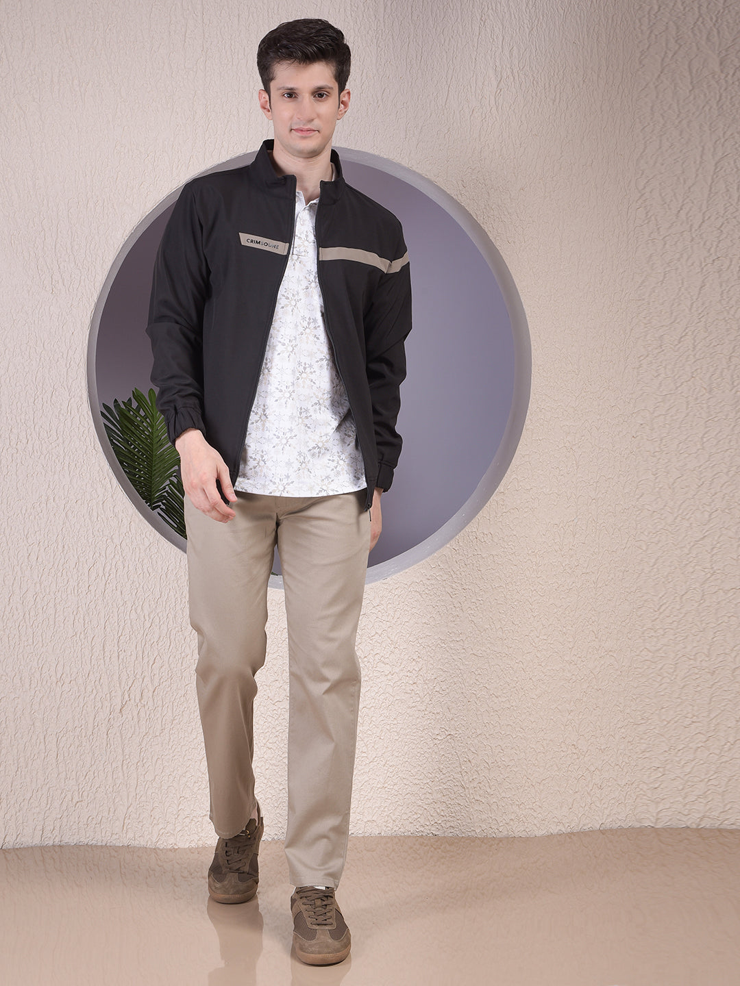 Black Contrast Tape Sweatshirt