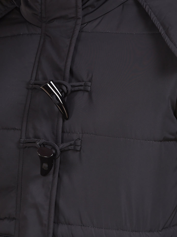 Black Hooded Neck Jacket