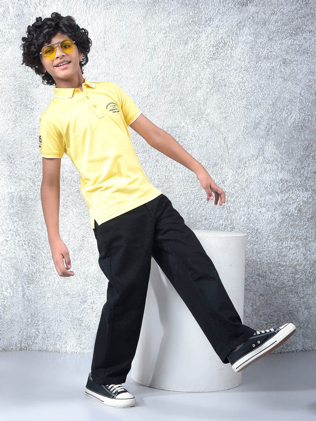 Dynamic Energy Yellow Polo Neck T-Shirt