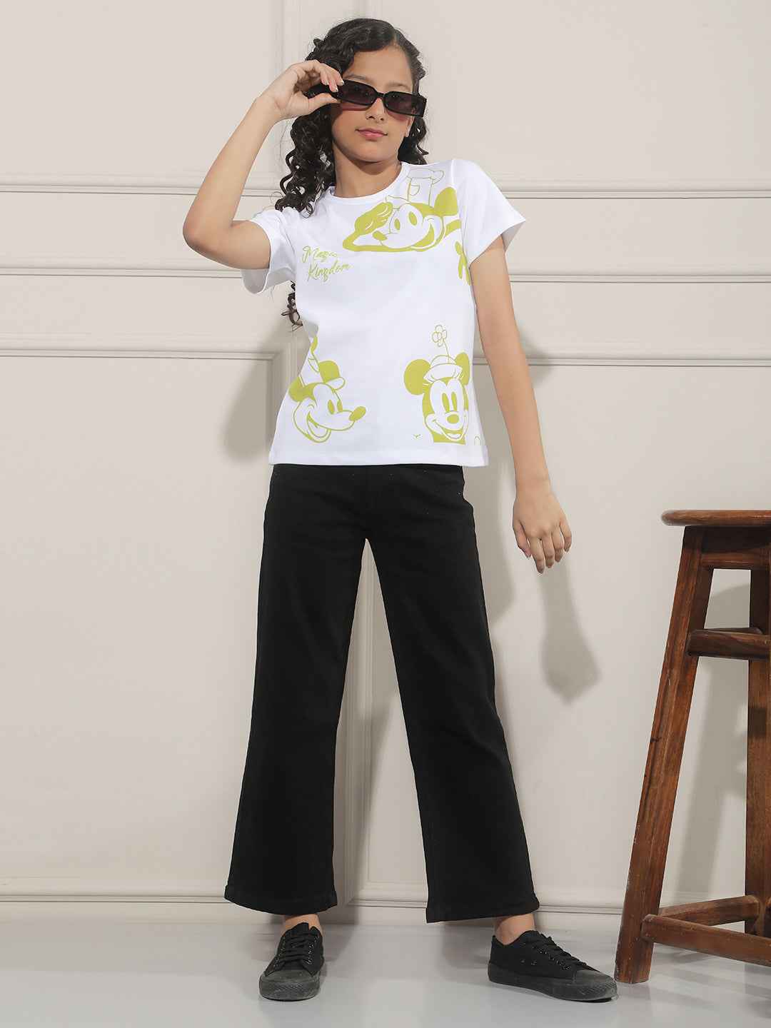 Cartoon Print White T-Shirt