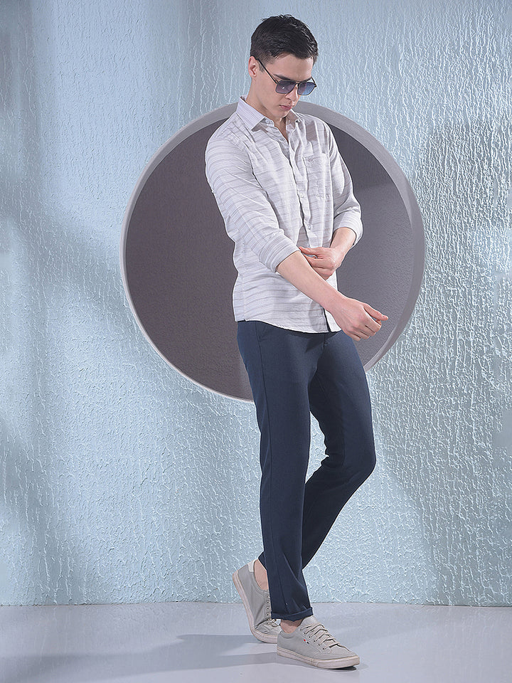 Navy Blue Trousers-Men Trousers-Crimsoune Club