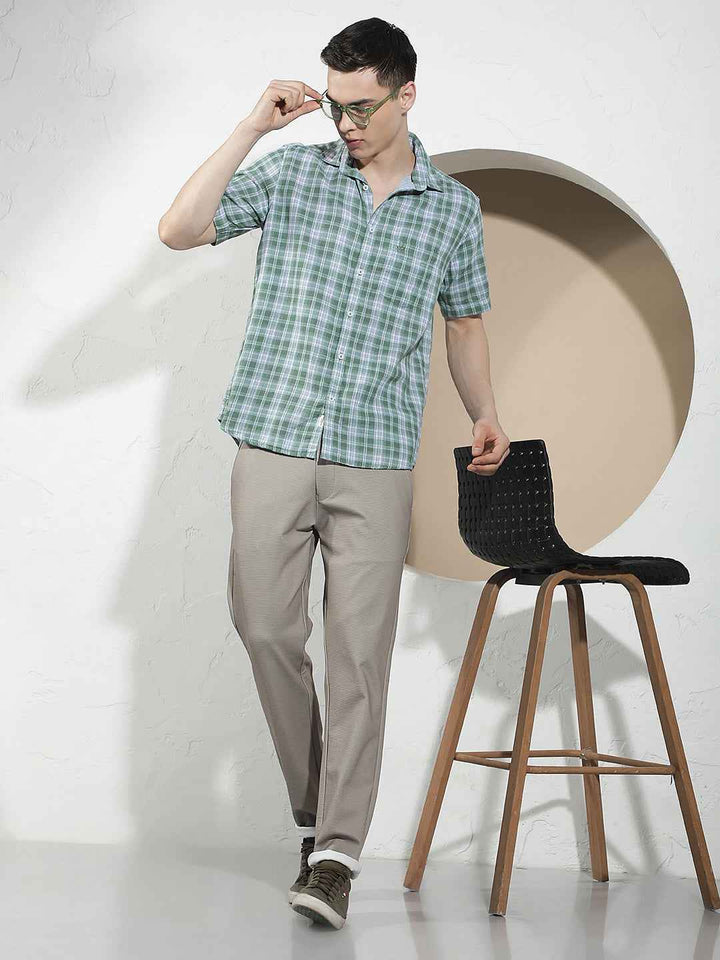 Green Checked 100% Cotton Shirt