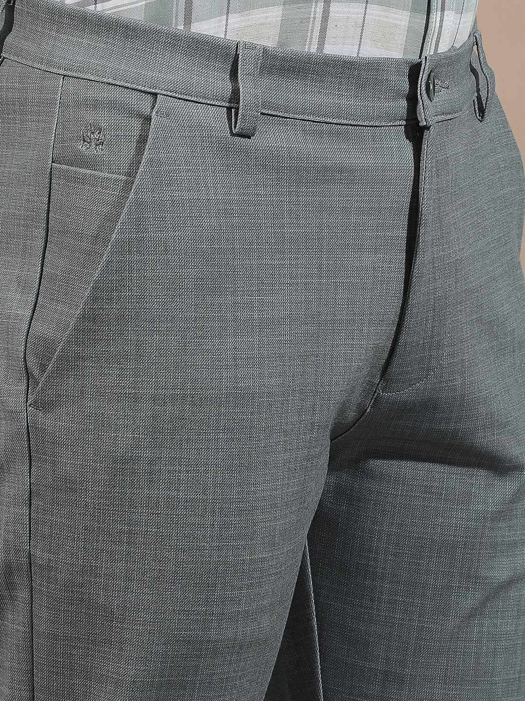 Grey Refined Knitted Style Trousers