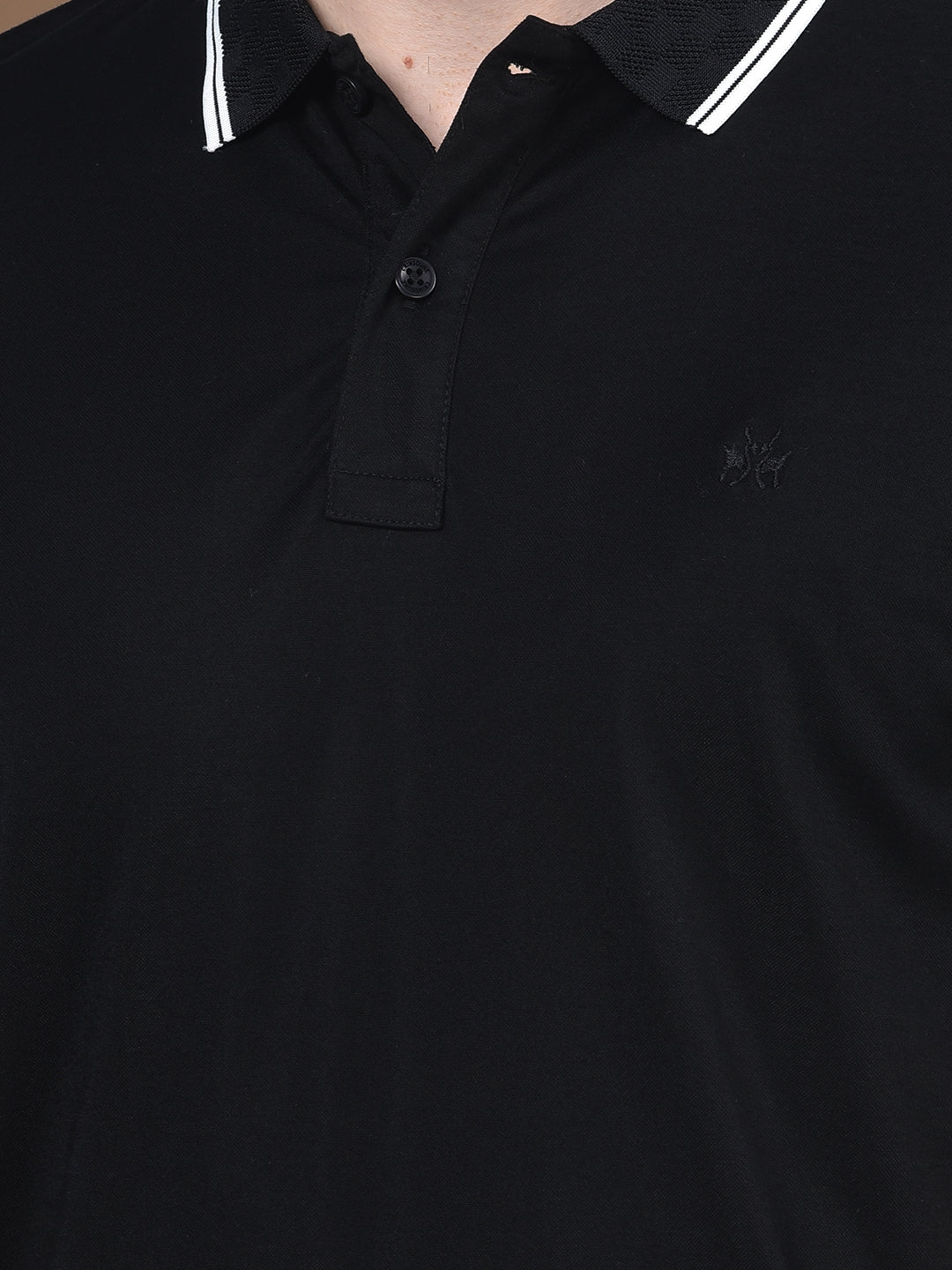 Noir Black Polo Neck T-Shirt