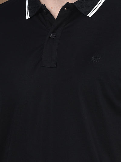 Noir Black Polo Neck T-Shirt