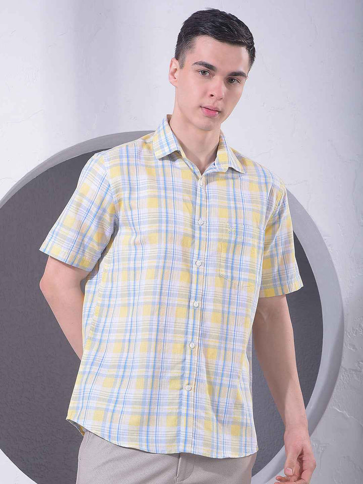 Yellow Checked Linen Shirt