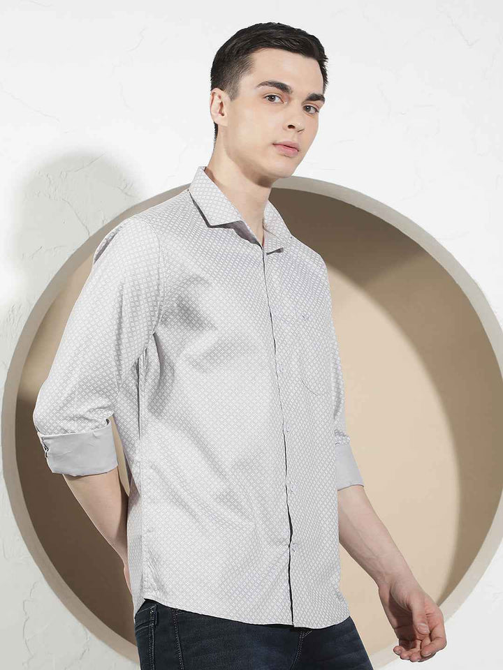 Fine Grey Printed Shirt