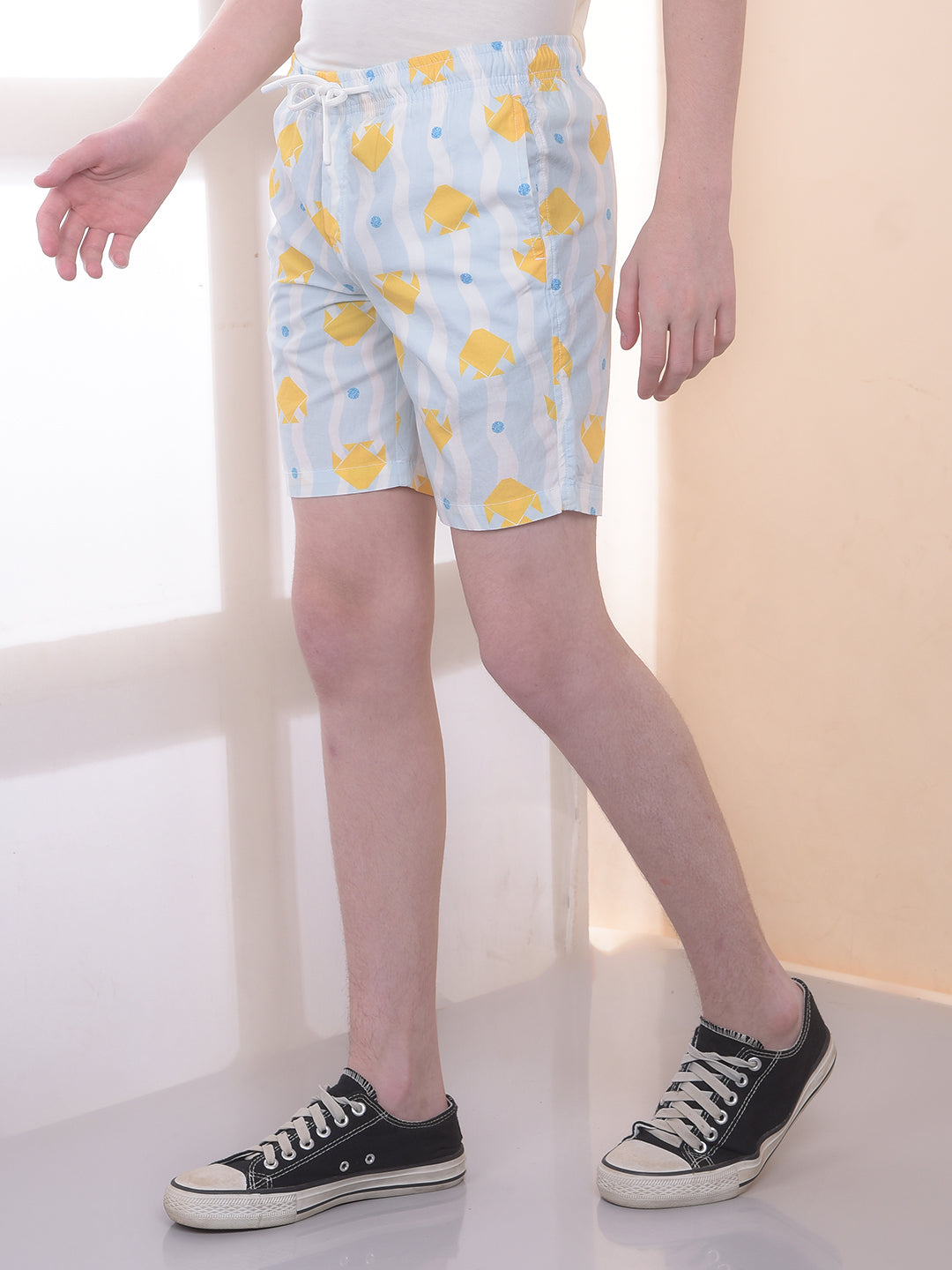 Sky Blue 100% Cotton Graphic Print Boxers