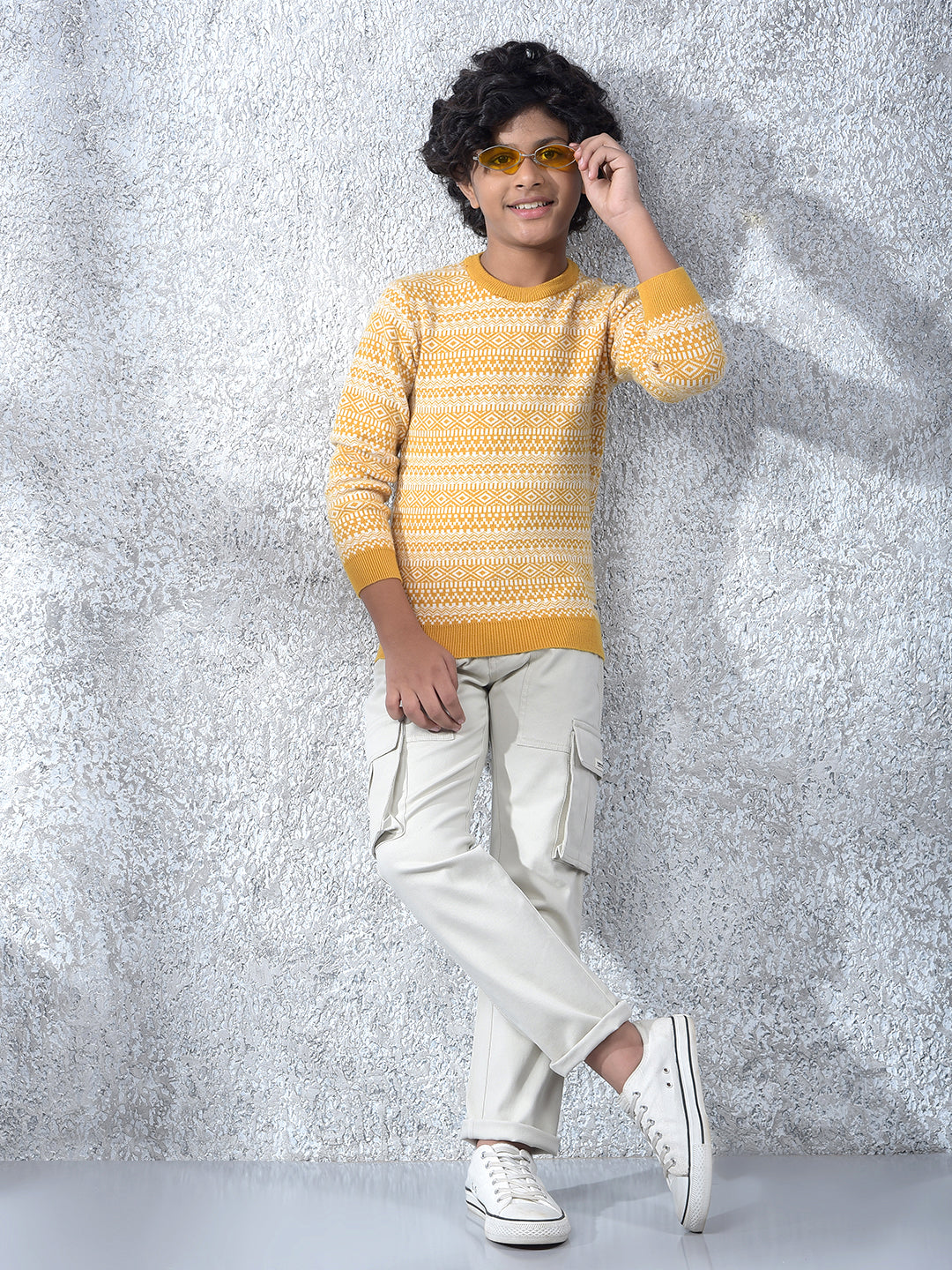 Trendy Mustard Pattern Pullover