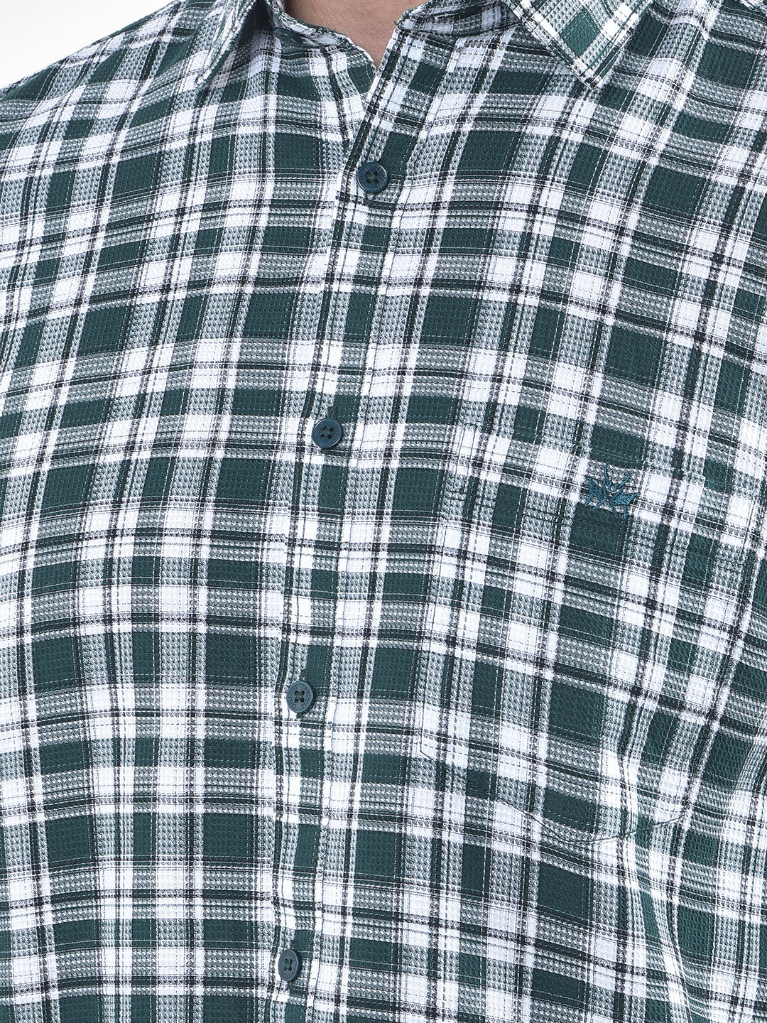 Green Checked 100% Cotton Shirt