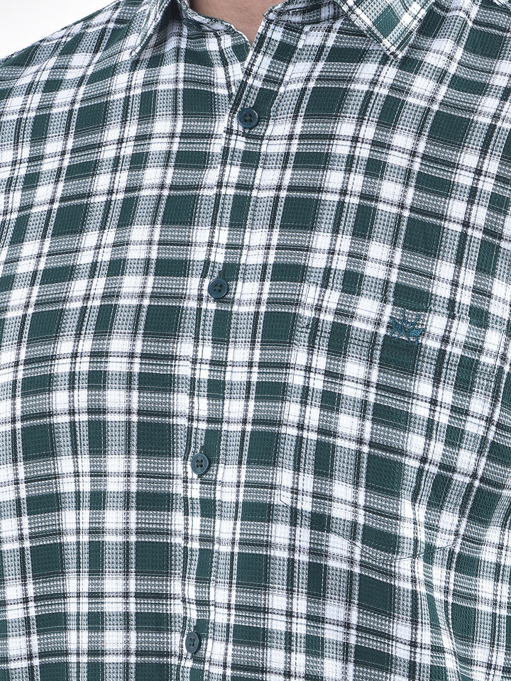 Green Checked 100% Cotton Shirt