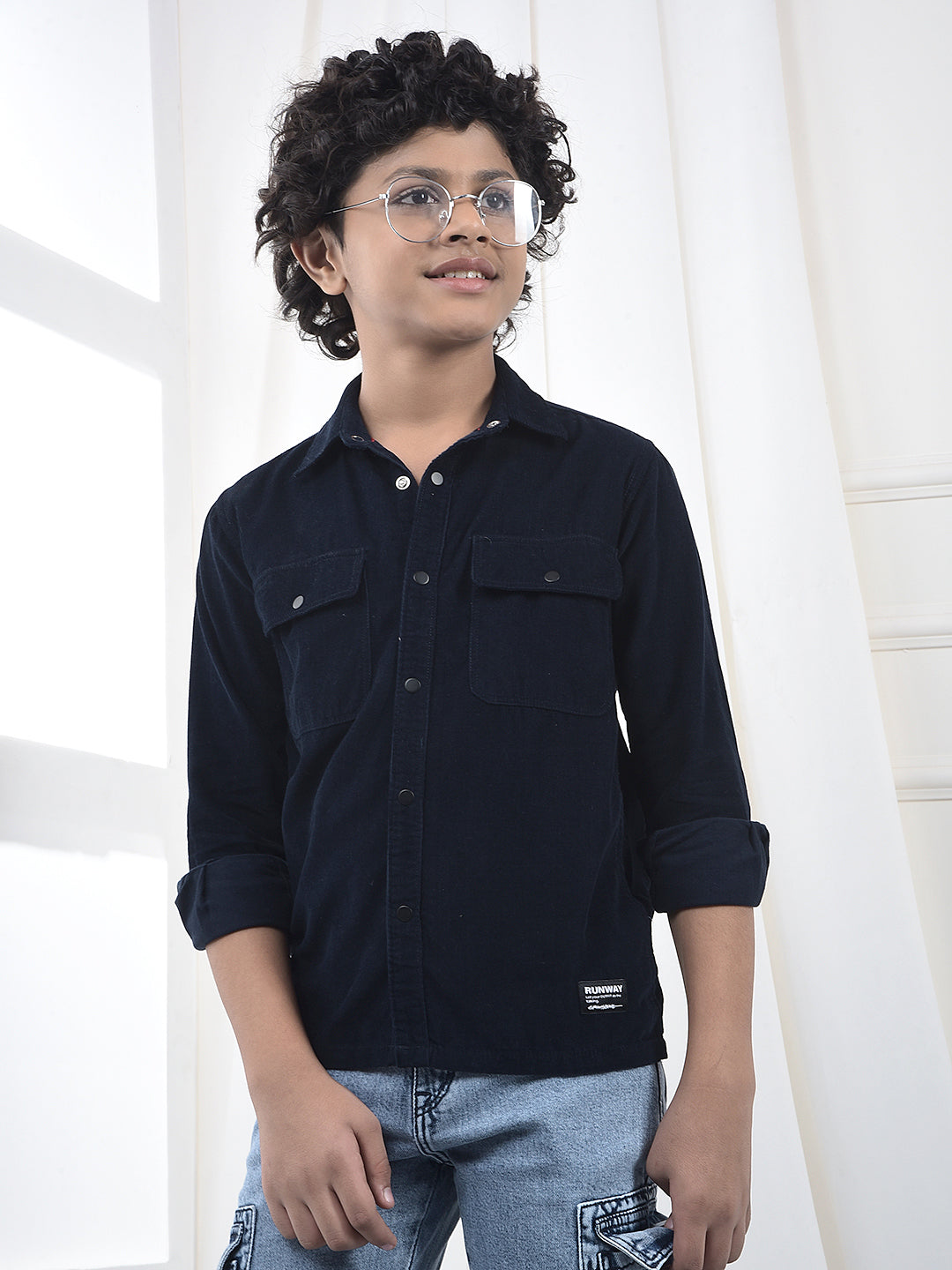 Blue 100% Cotton Corduory Shirt