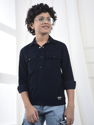 Blue 100% Cotton Corduory Shirt