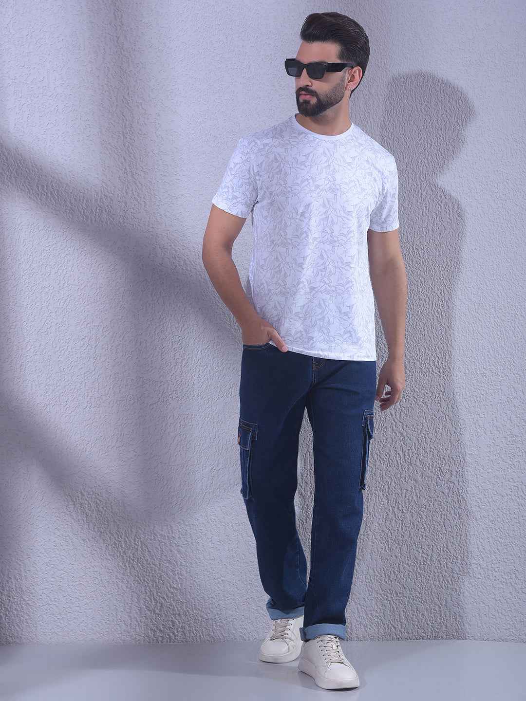 White Floral Print T-Shirt