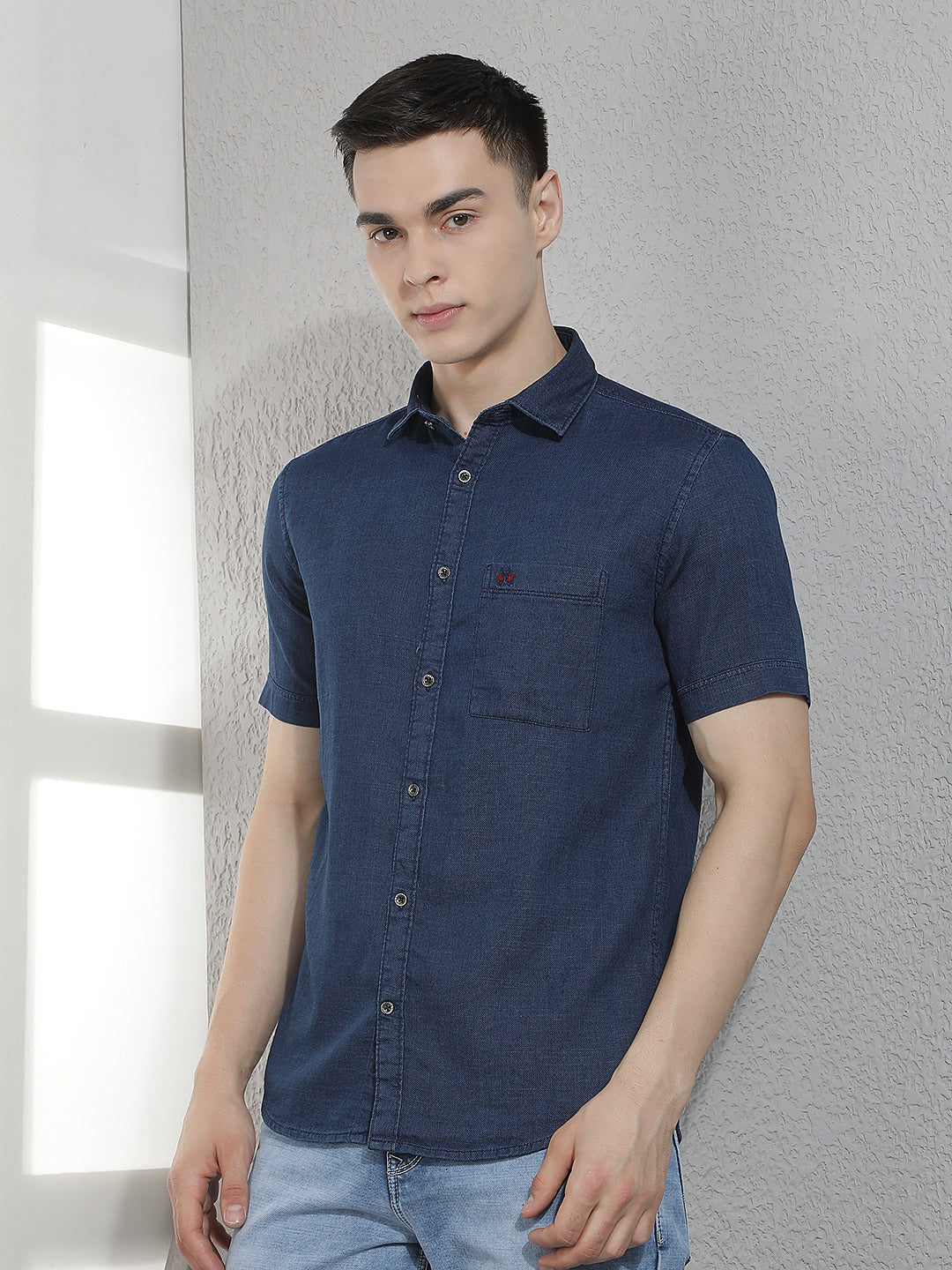 Blue 100% Cotton Denim Shirt