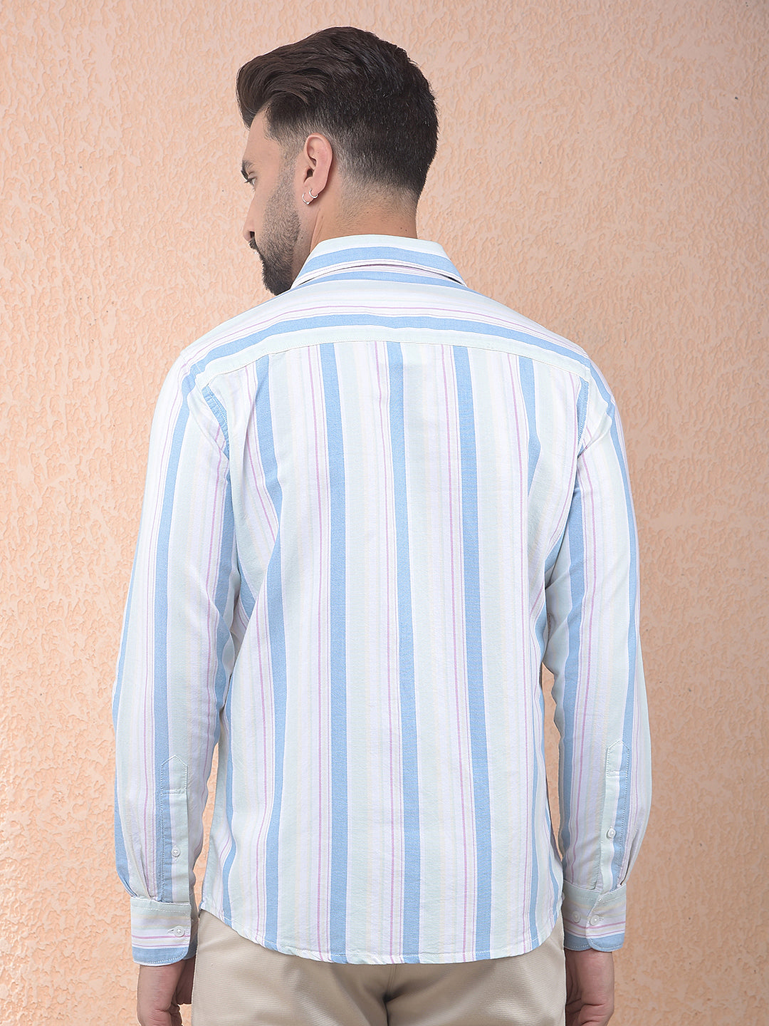 Multi-Color Vertical Stripes 100% Cotton Shirt