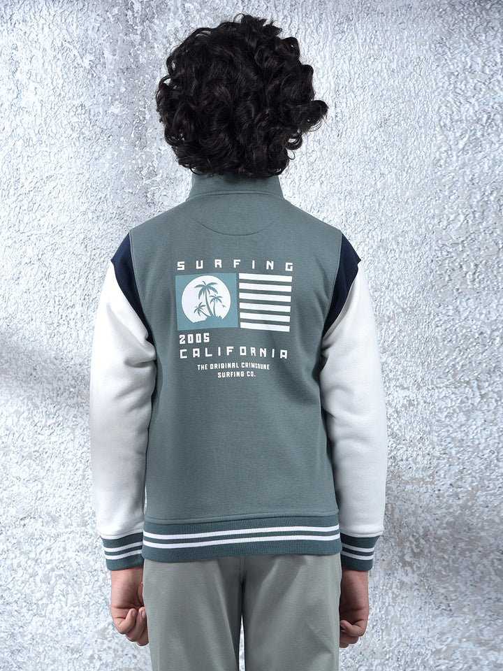 Green Color-Block Sweatshirt