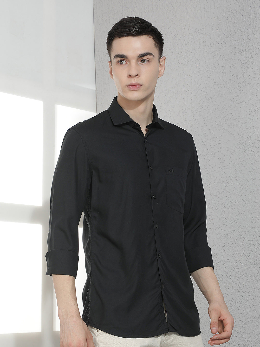 Sharp Jet Black Modal Shirt