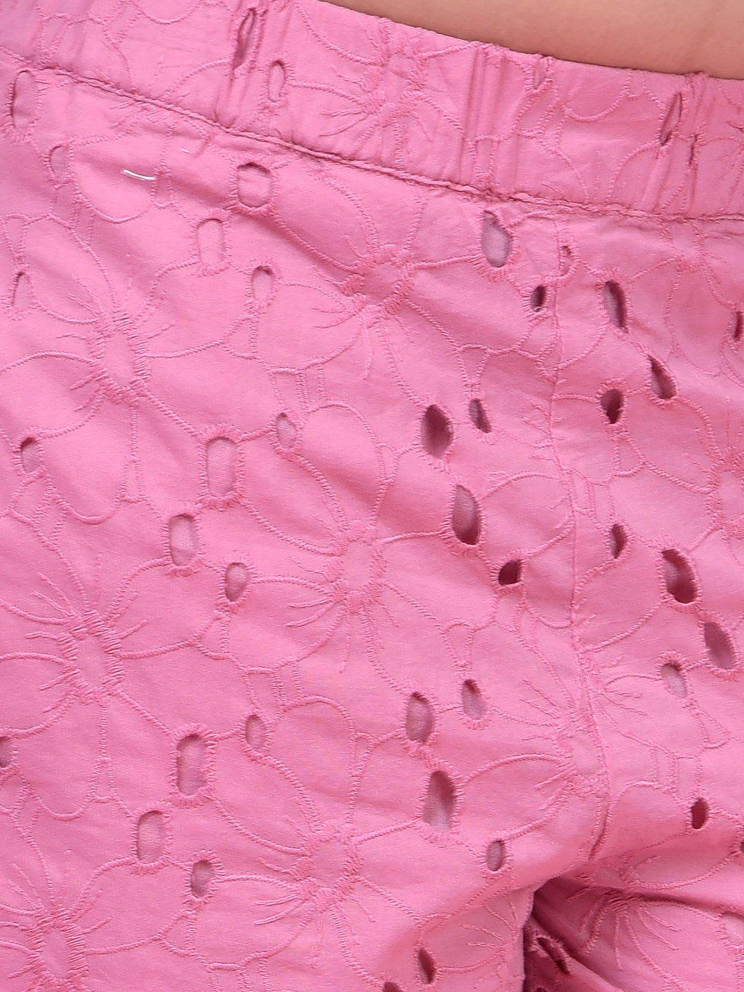 Pink Embellished 100% Cotton Shorts