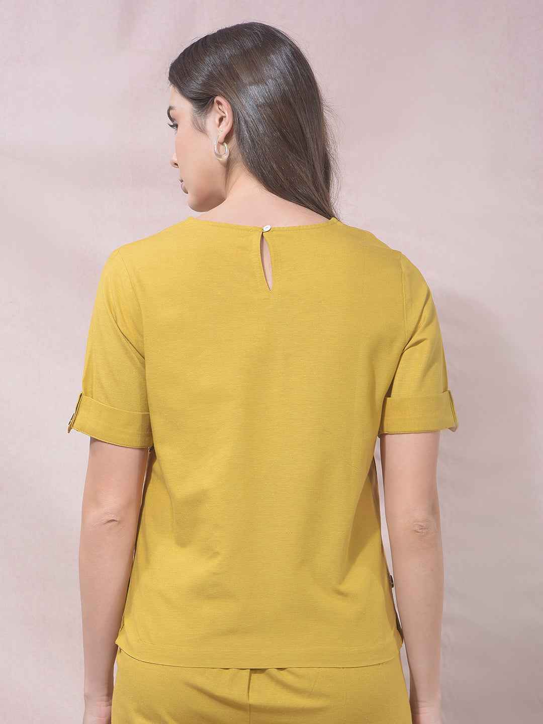 OrbitMustard V-Neck Top