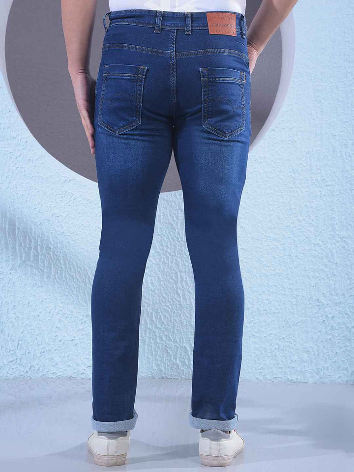 Classic Medium Blue Stretch Cotton Jeans