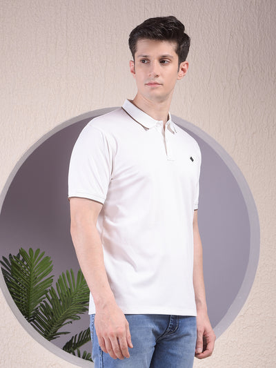 White Polo-Neck T-Shirt