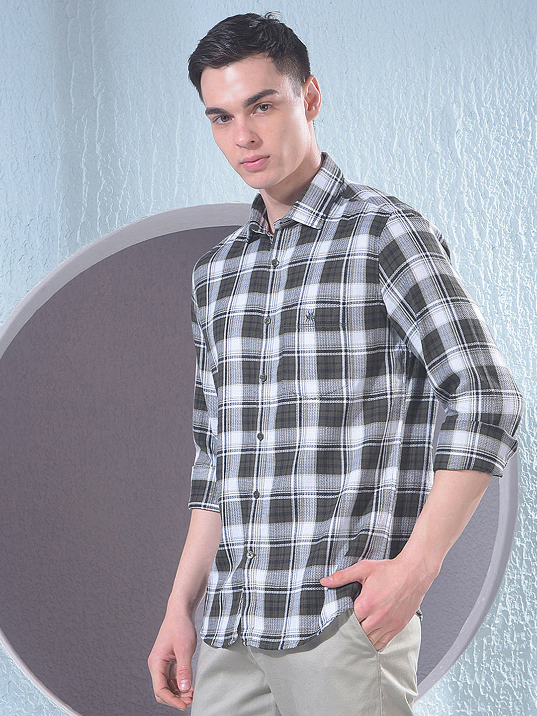 Green Checked 100% Cotton Shirt