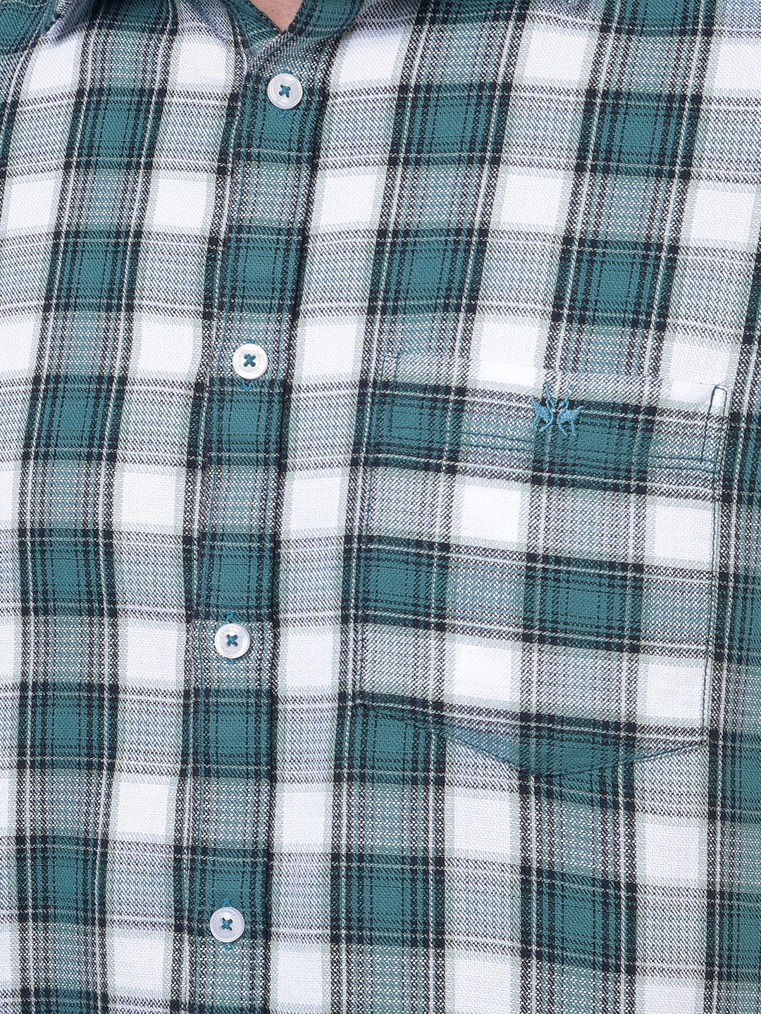 Green Checked 100% Cotton Shirt