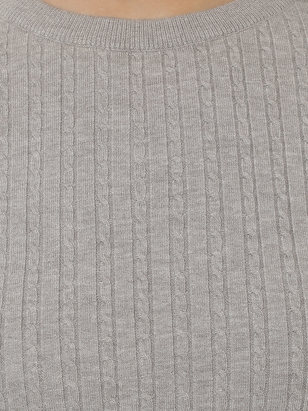 Relaxed Frost Grey Jacquard Sweater