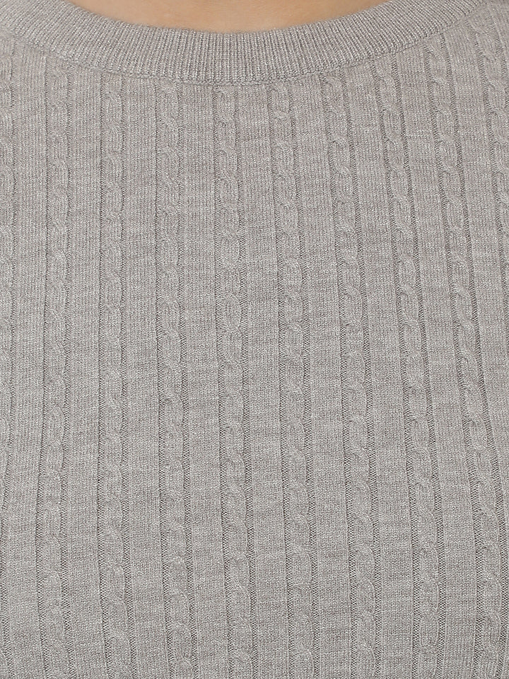 Relaxed Frost Grey Jacquard Sweater