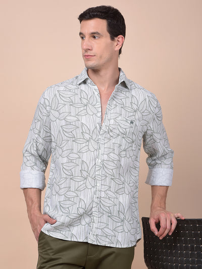 Green Floral Print Shirt
