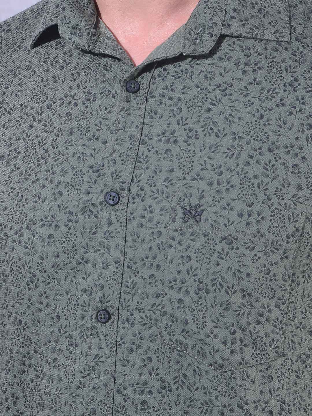 Green Floral Print Shirt