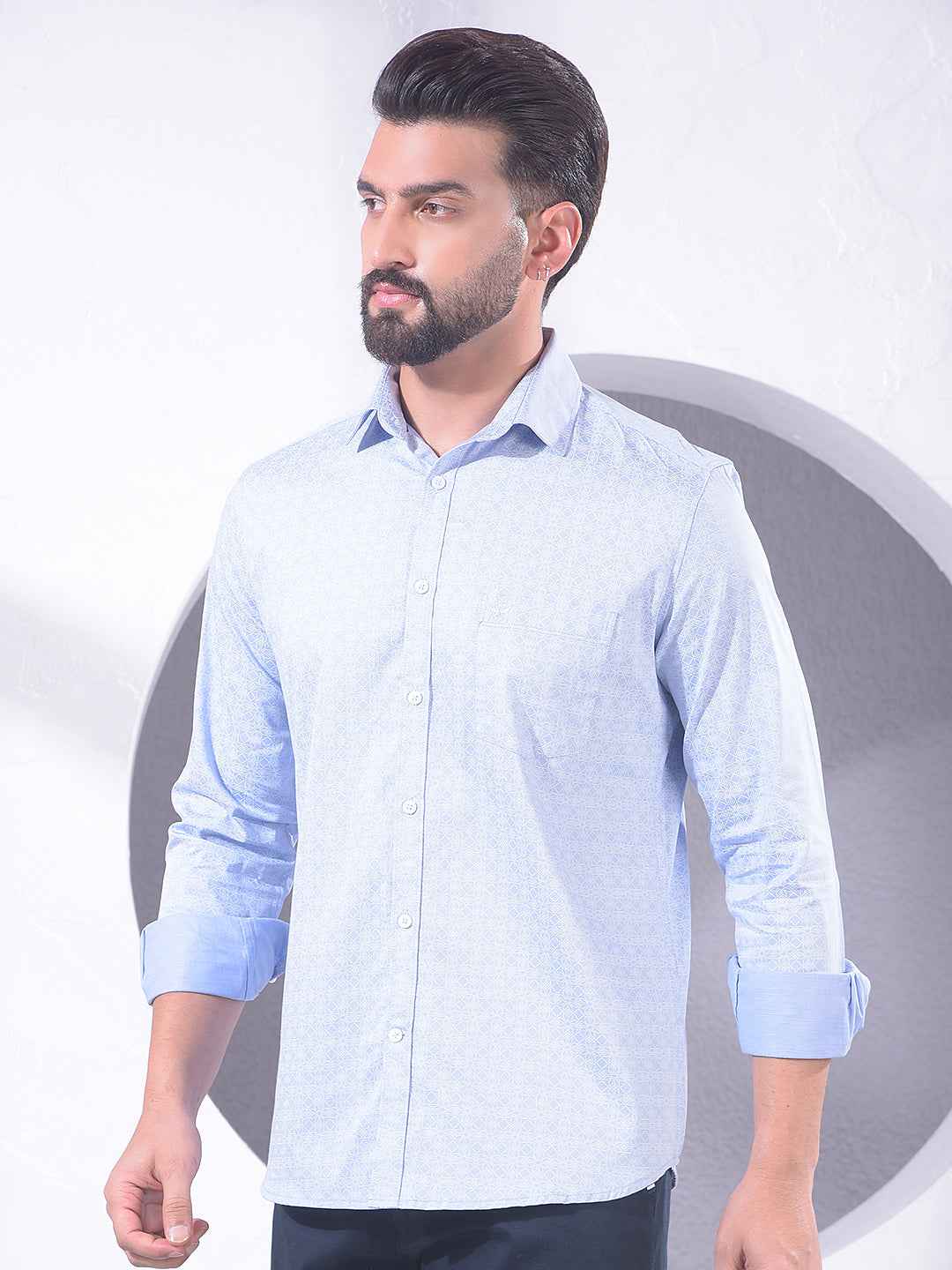 Blue Graphic Print Shirt