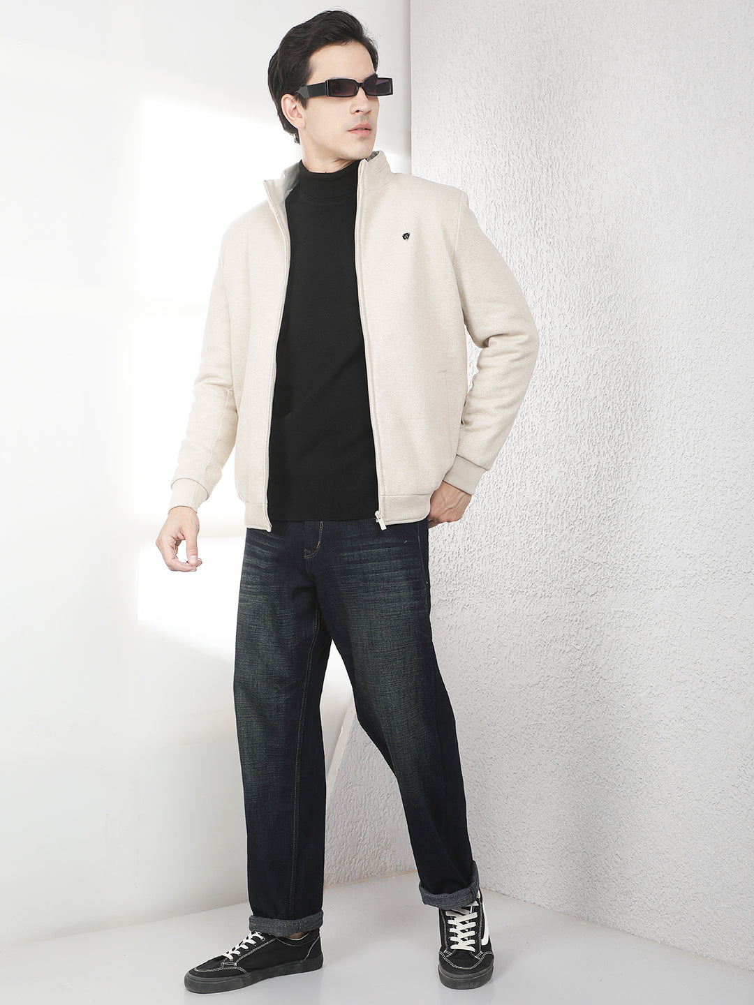 Modern Almond Beige Bomber Jacket