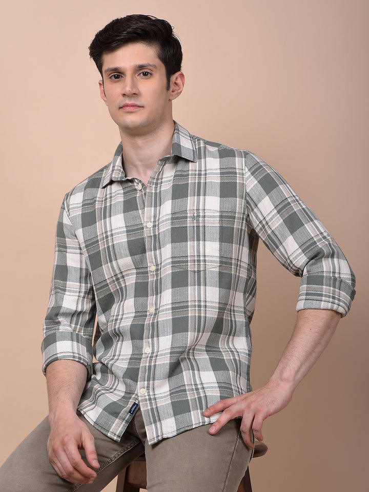 Green Checked 100% Cotton Shirt