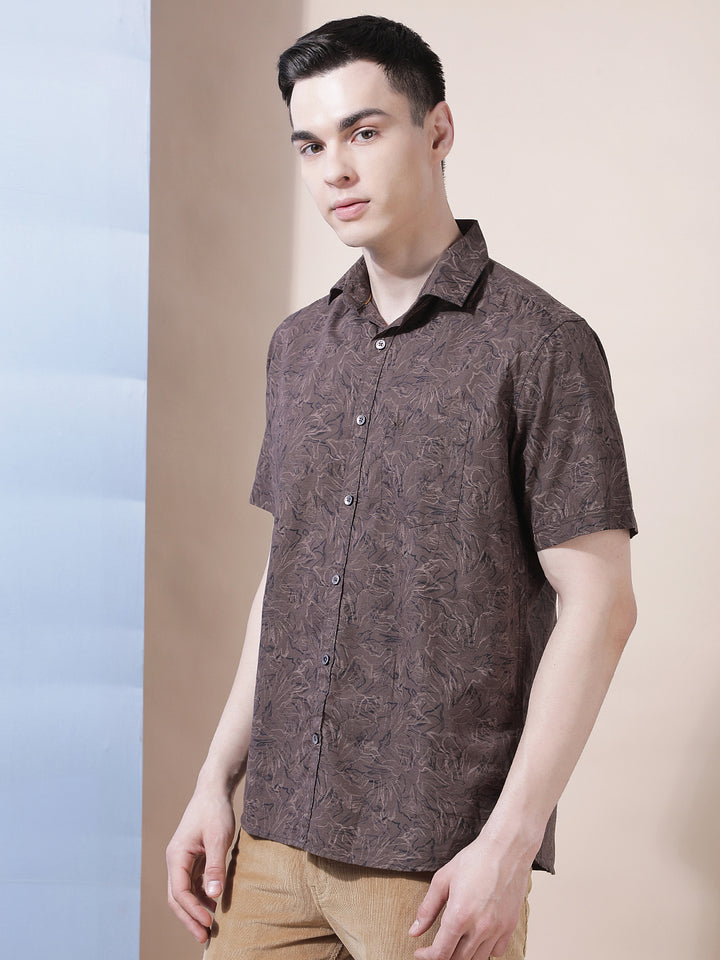 Cocoa Brown Printed Shirt