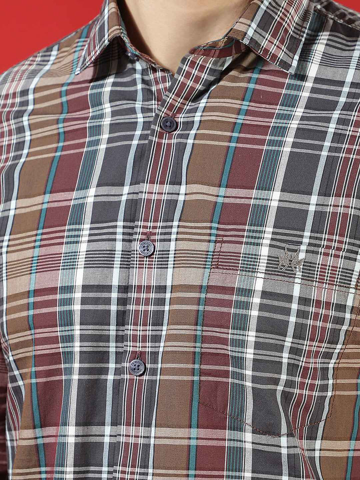 Multi-Color Checked 100% Cotton Shirt