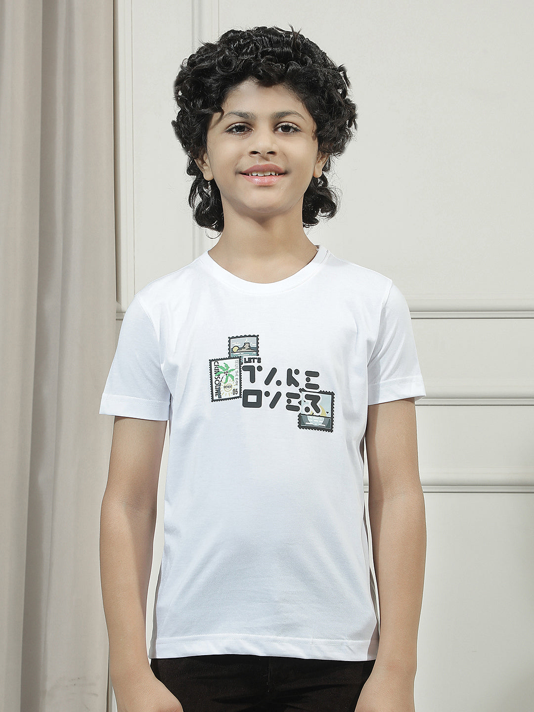 Beige Graphic Print Shirt with T-Shirt