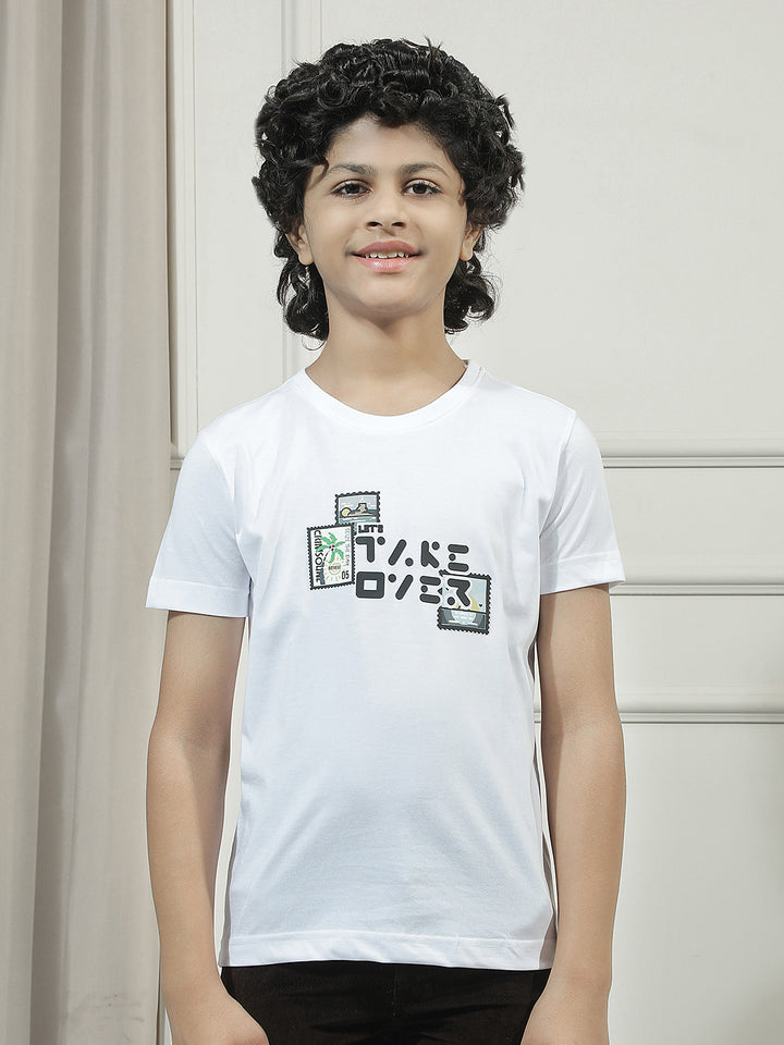 Beige Graphic Print Shirt with T-Shirt