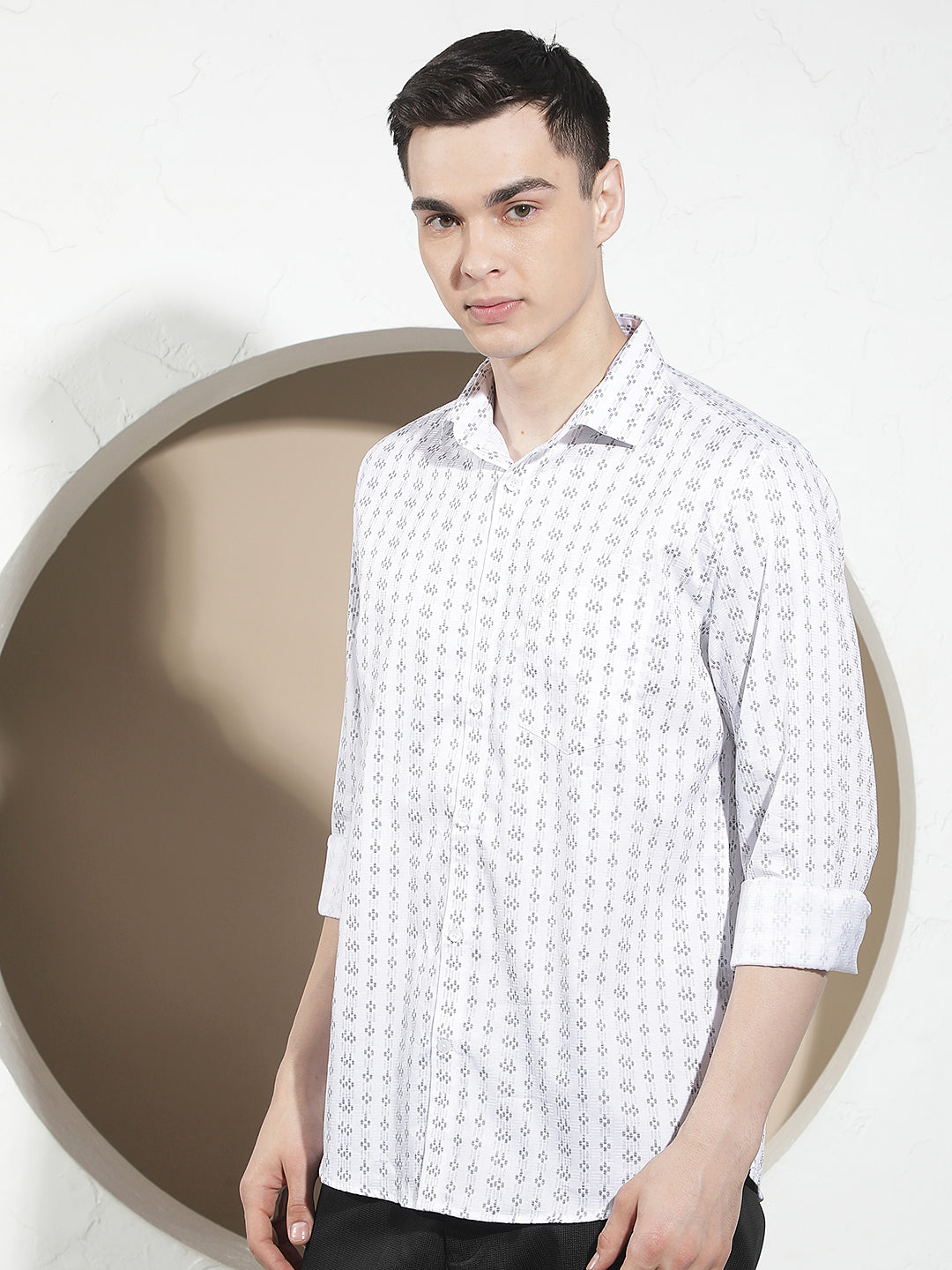 White Printed 100% Cotton Shirt