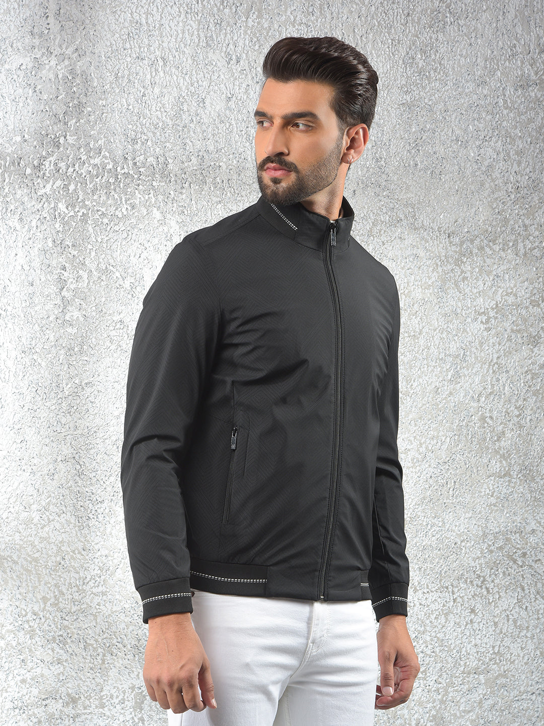 Black Printed Puffer Jacket