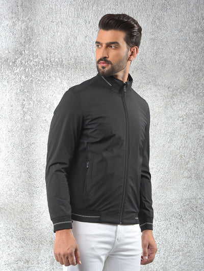 Black Printed Puffer Jacket