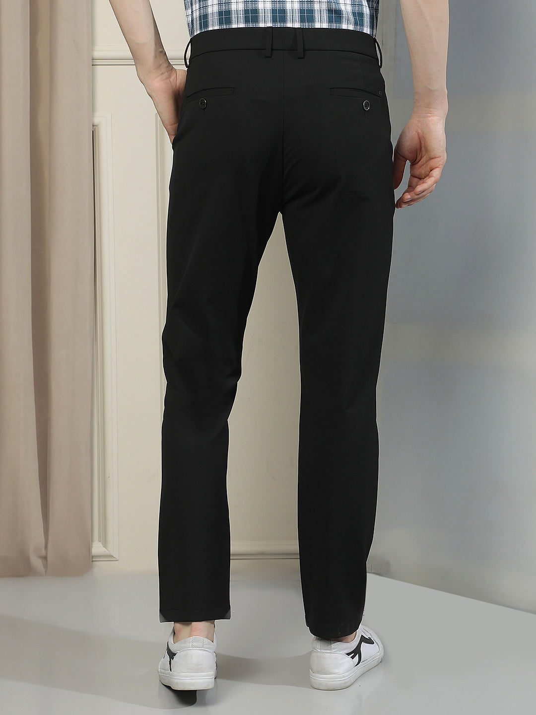Relaxed Raven Black Chino Trousers